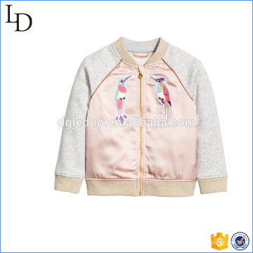 satin panels at front jacket for kids winter new style softshell outdoor jacket